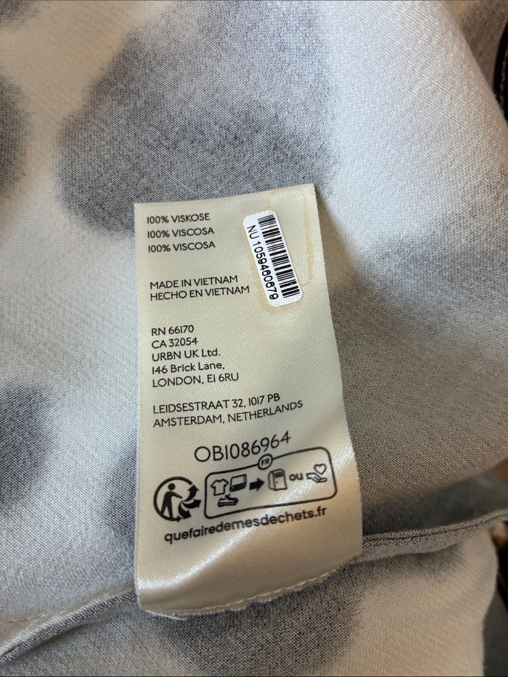 Anthropologie Tilda Midi Slip Skirt Cow Print Brown Off White M - Picture 5 of 7